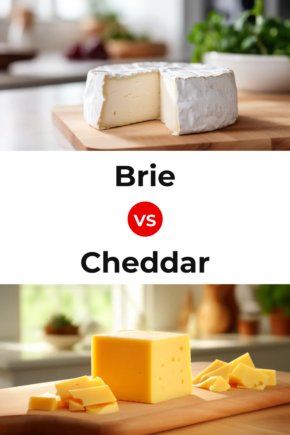 Brie Cheese vs Cheddar Cheese Pinterest comparison