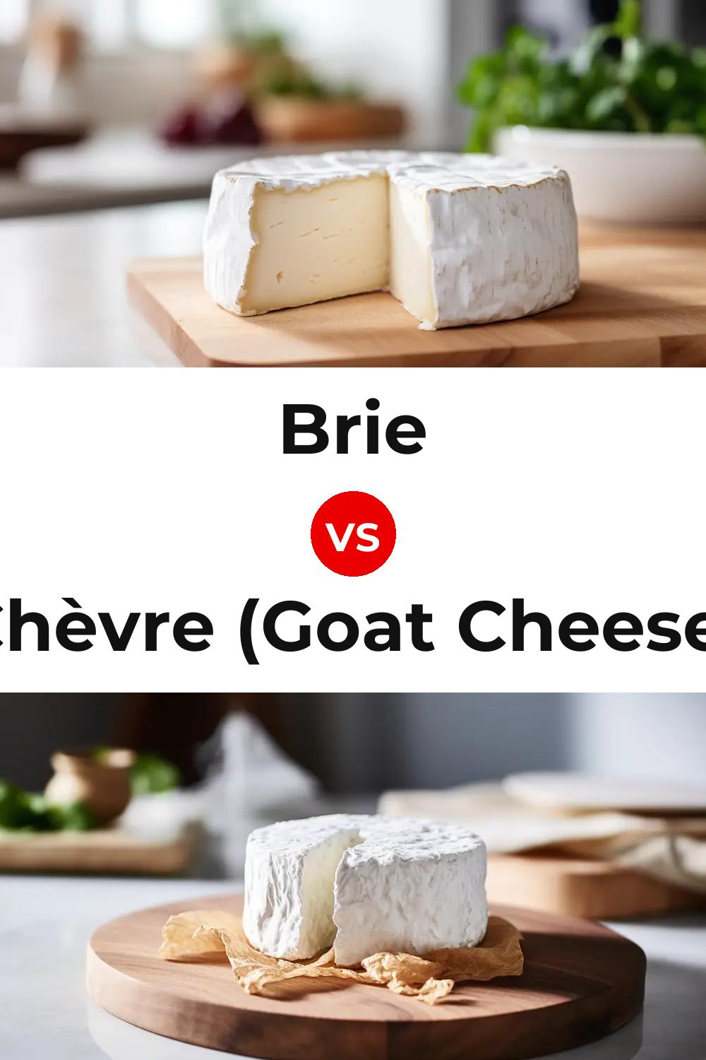Brie Cheese vs Chèvre (Goat Cheese) Pinterest comparison