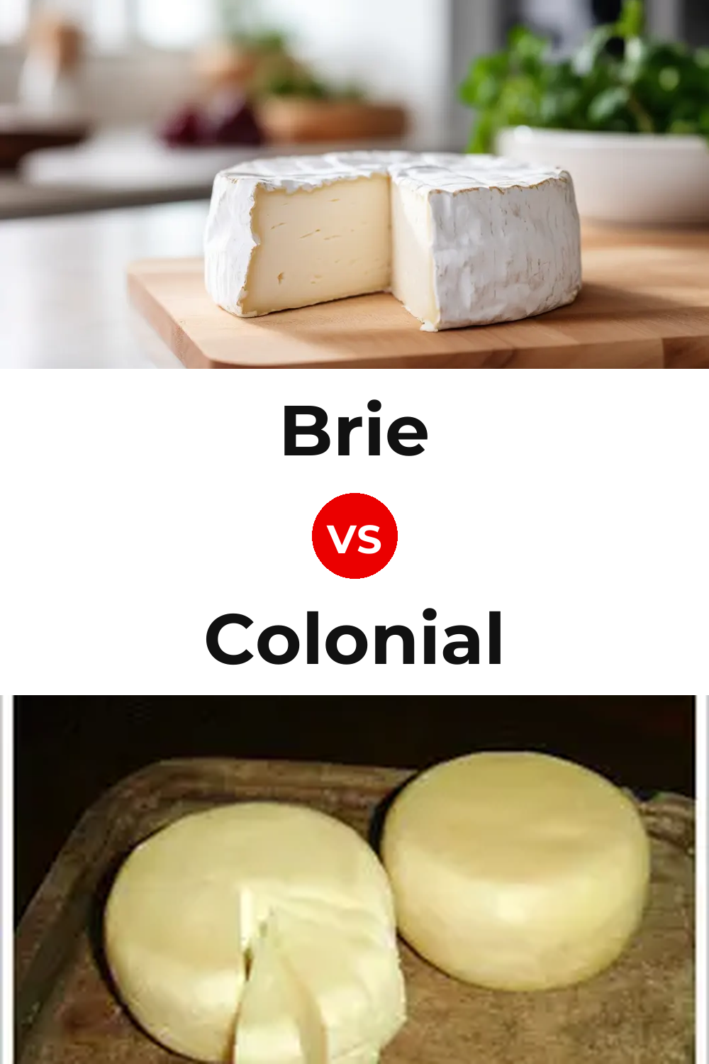 Brie Cheese vs Colonial Cheese Pinterest comparison