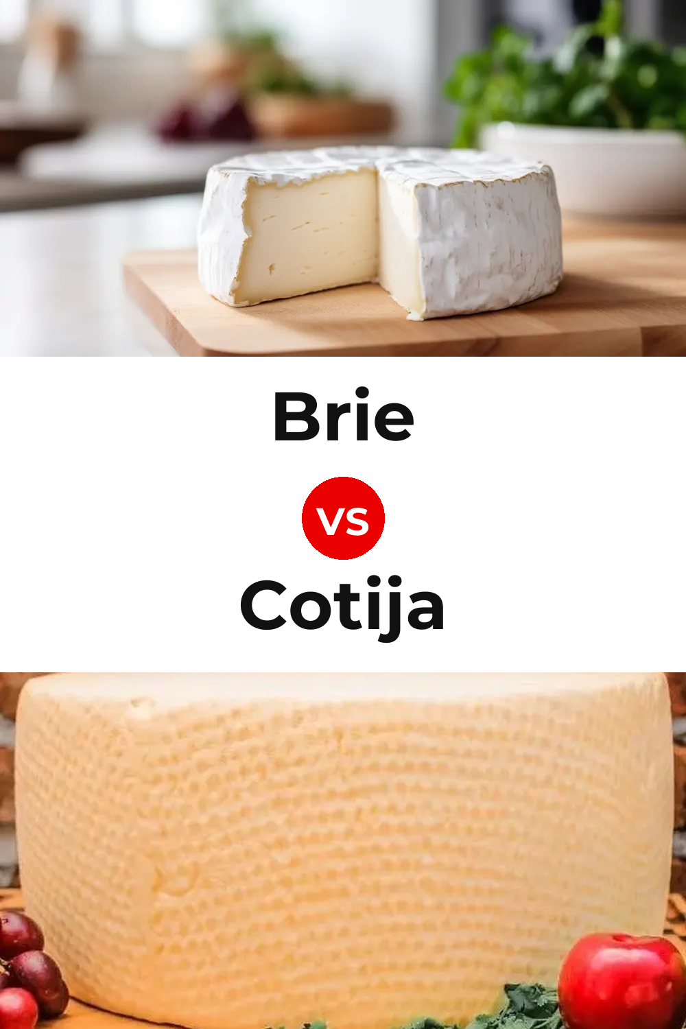 Brie Cheese vs Cotija Cheese Pinterest comparison
