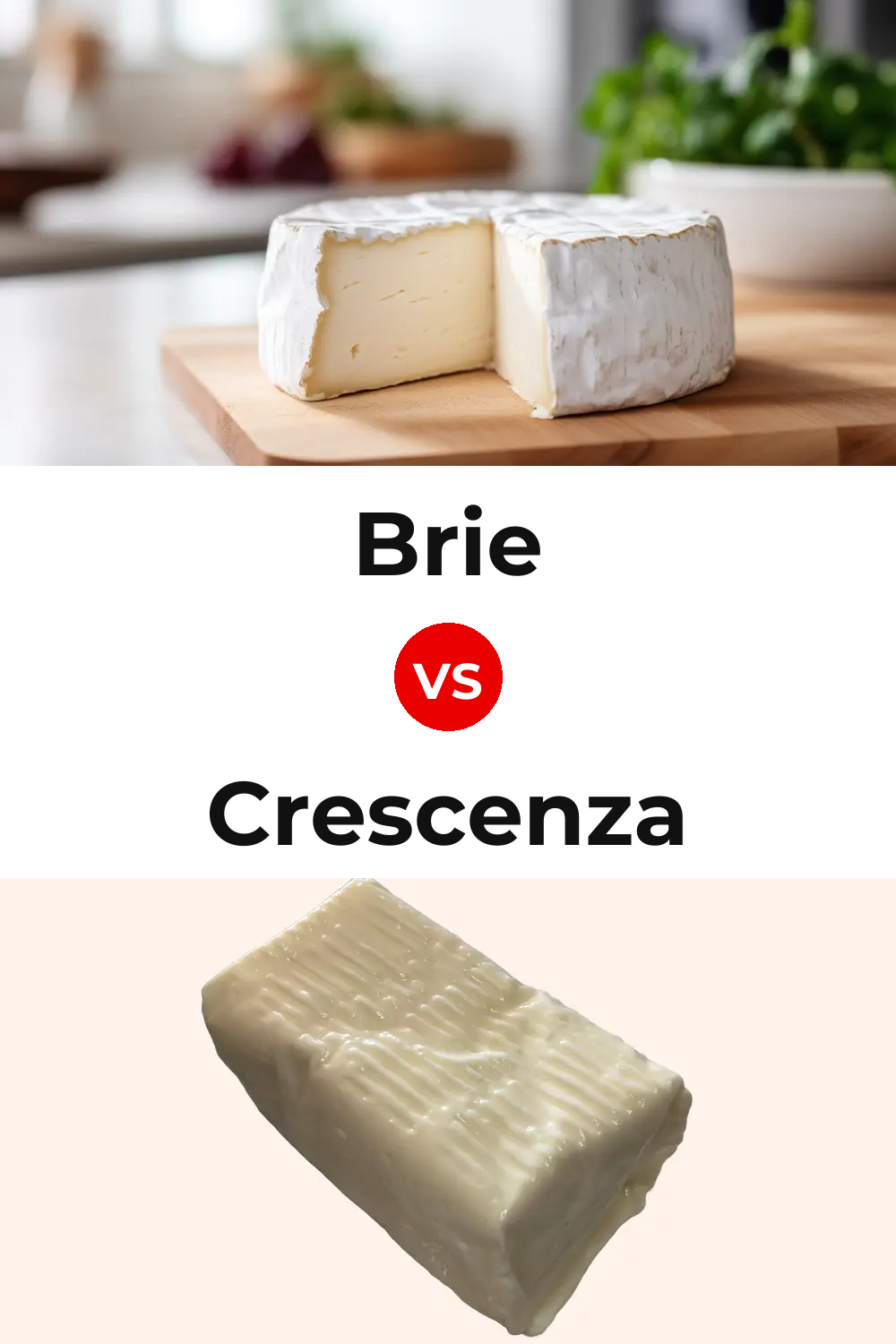 Brie Cheese vs Crescenza Cheese Pinterest comparison