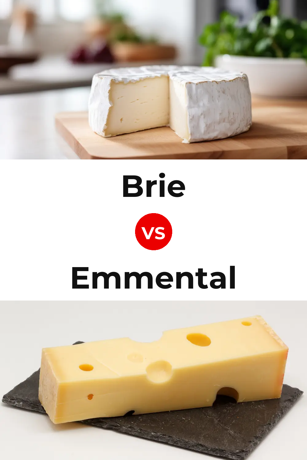 Brie Cheese vs Emmental Cheese Pinterest comparison