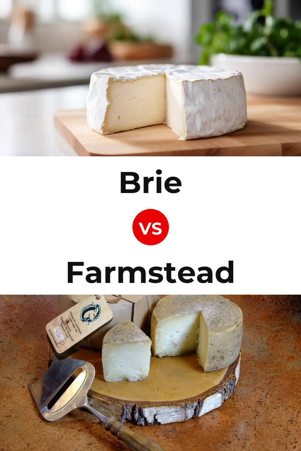 Brie Cheese vs Farmstead Cheese Pinterest comparison