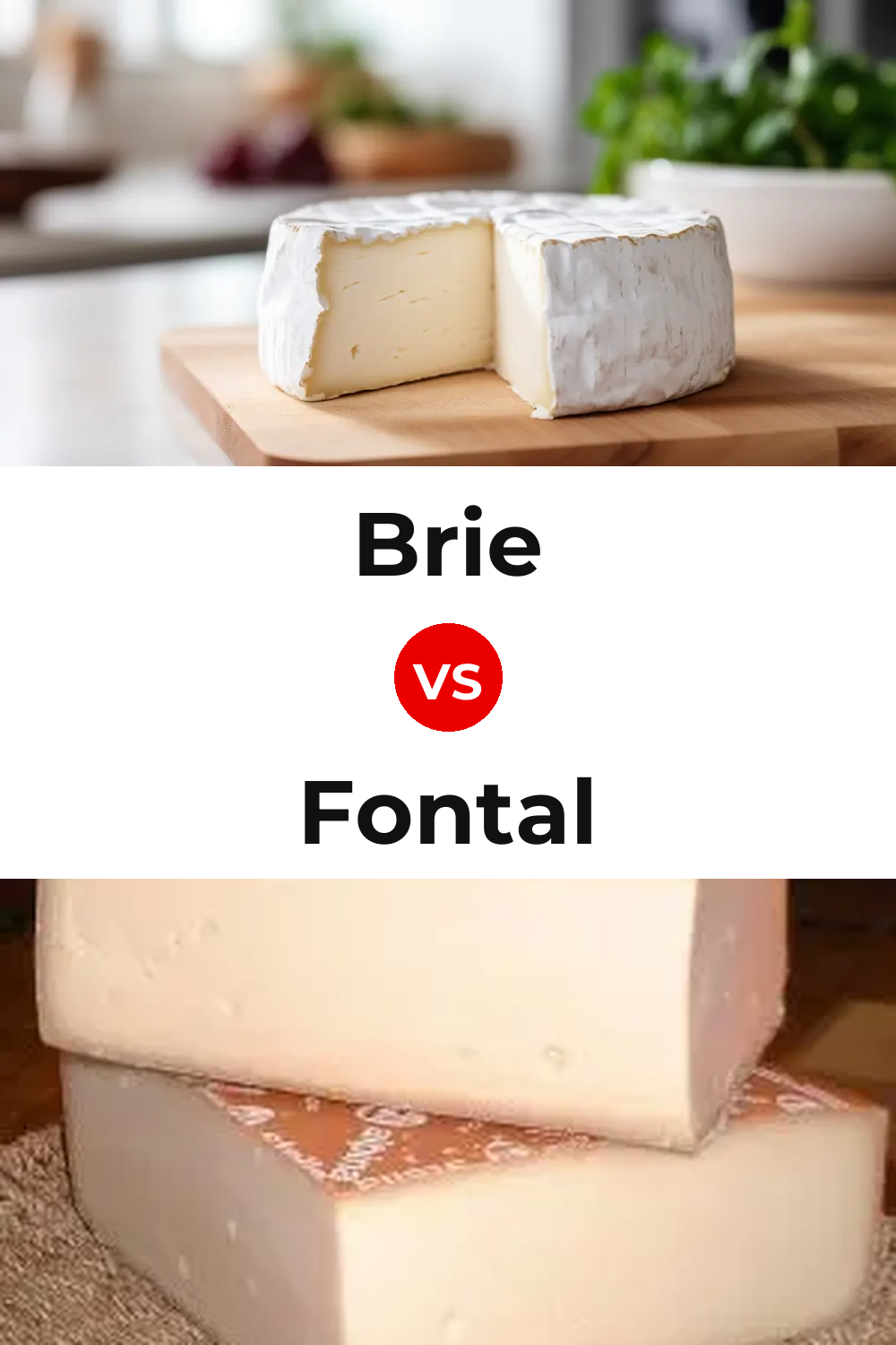 Brie Cheese vs Fontal Cheese Pinterest comparison