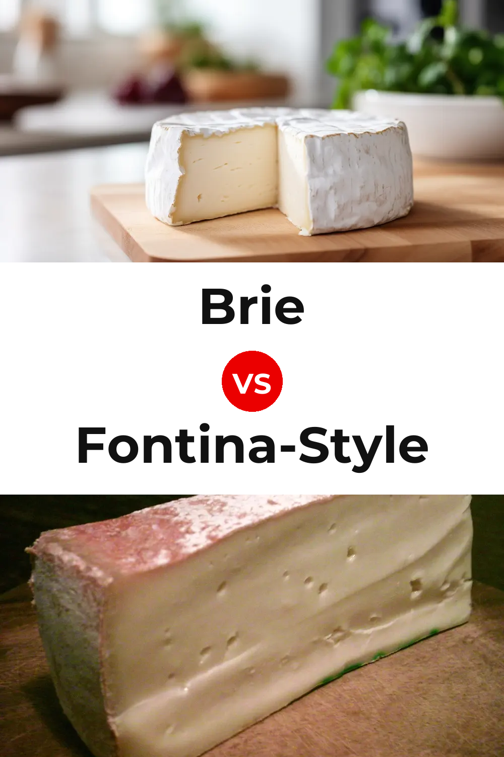 Brie Cheese vs Fontina-Style Cheese Pinterest comparison