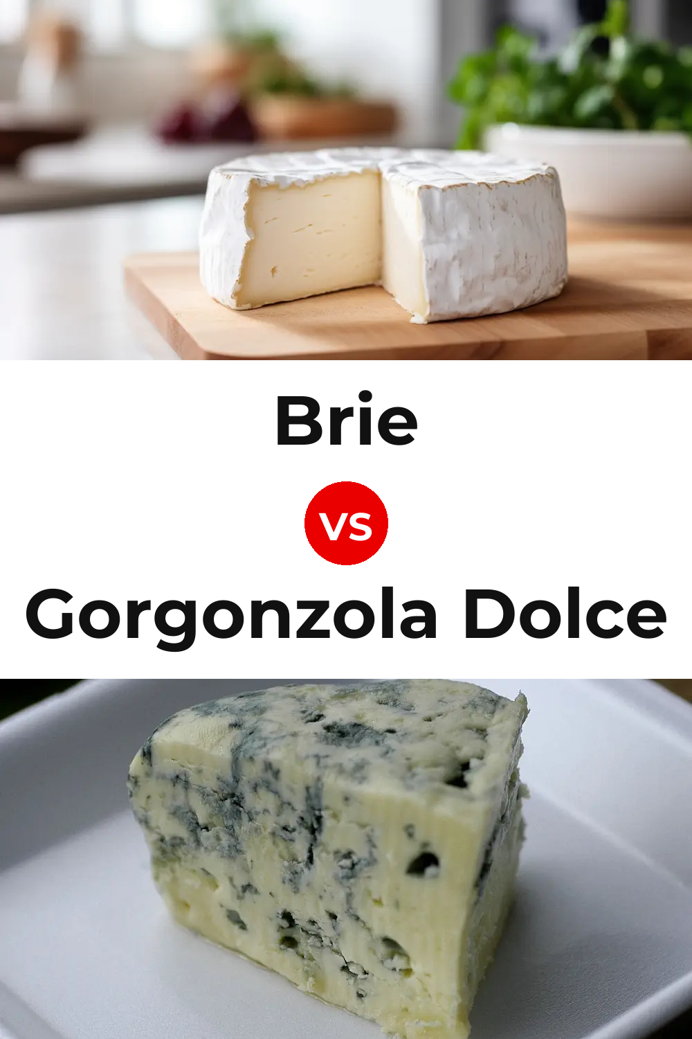 Brie Cheese vs Gorgonzola Dolce Cheese Pinterest comparison