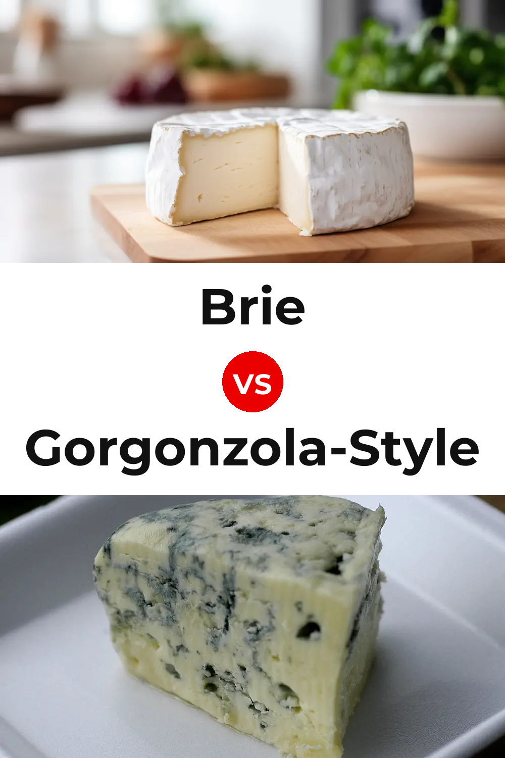 Brie Cheese vs Gorgonzola-Style Cheese Pinterest comparison