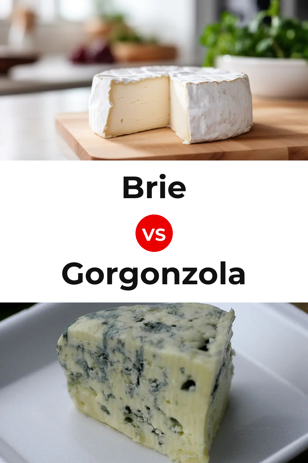 Brie Cheese vs Gorgonzola Cheese Pinterest comparison