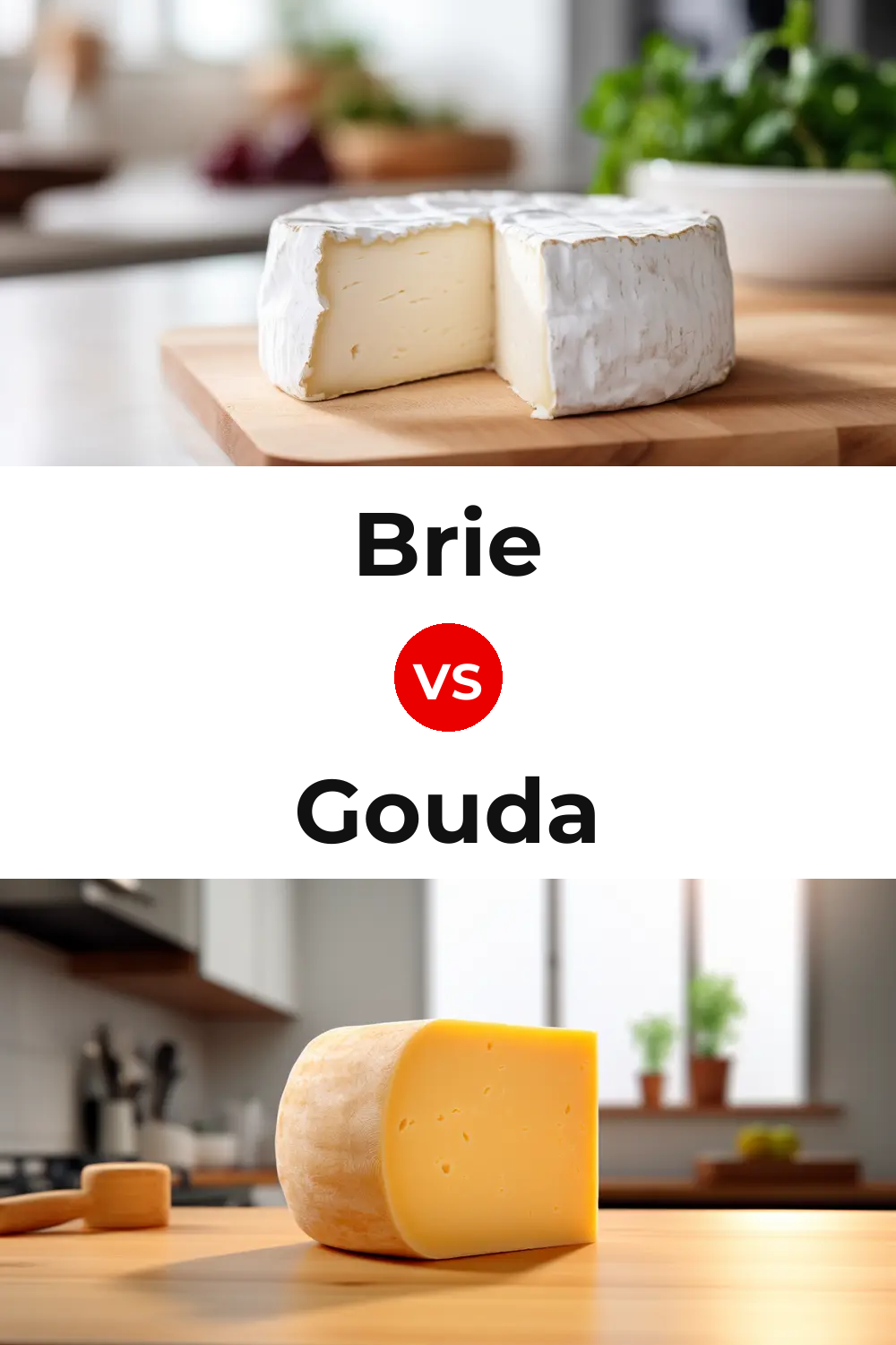 Brie Cheese vs Gouda Cheese Pinterest comparison