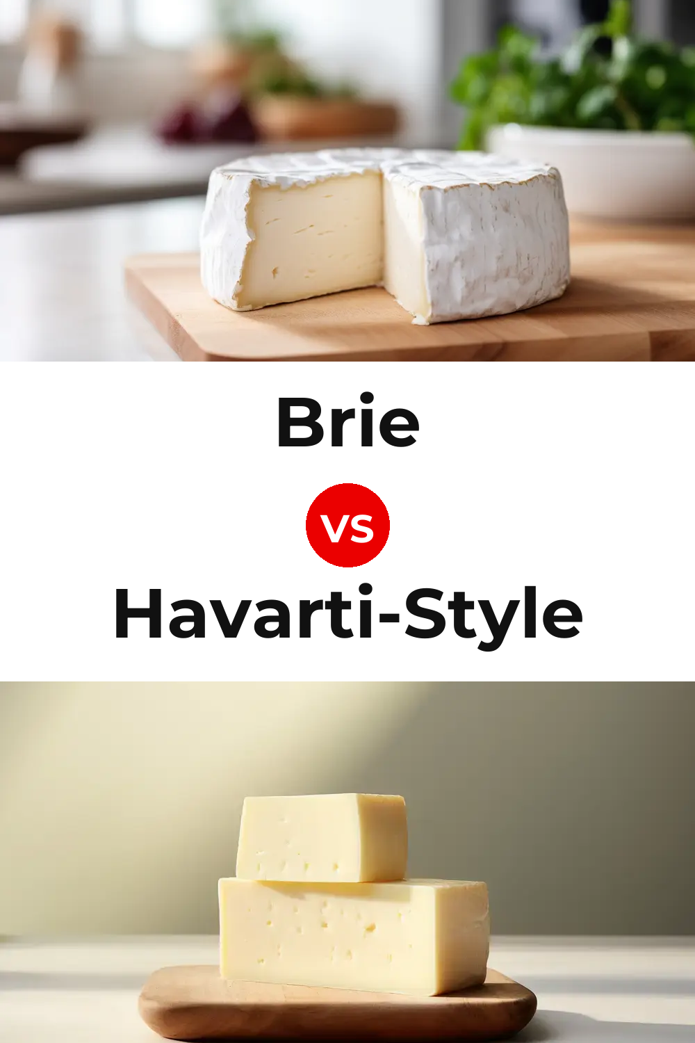 Brie Cheese vs Havarti-Style Cheese Pinterest comparison