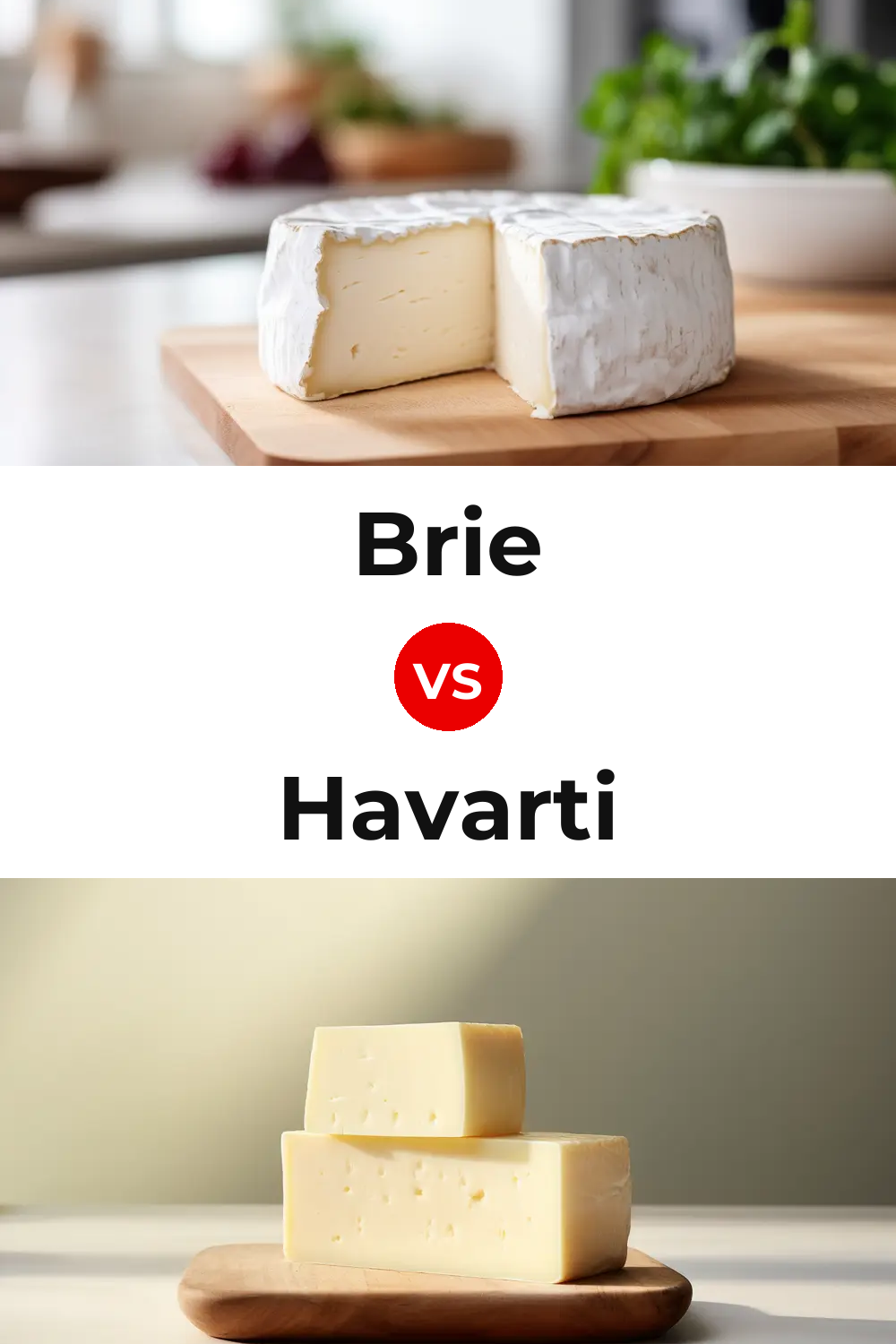 Brie Cheese vs Havarti Cheese Pinterest comparison