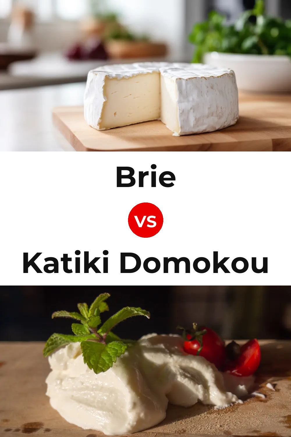 Brie Cheese vs Katiki Domokou Cheese Pinterest comparison