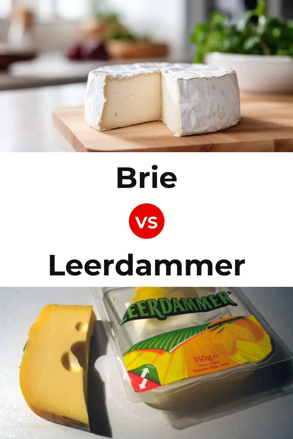 Brie Cheese vs Leerdammer Cheese Pinterest comparison