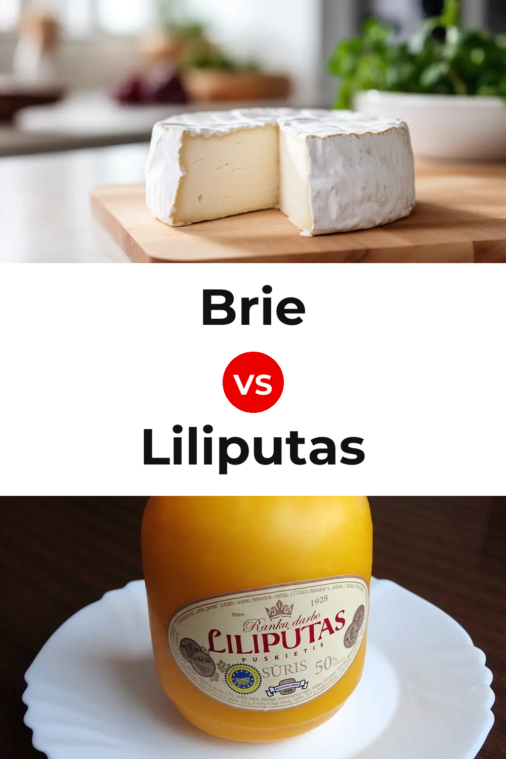 Brie Cheese vs Liliputas Cheese Pinterest comparison