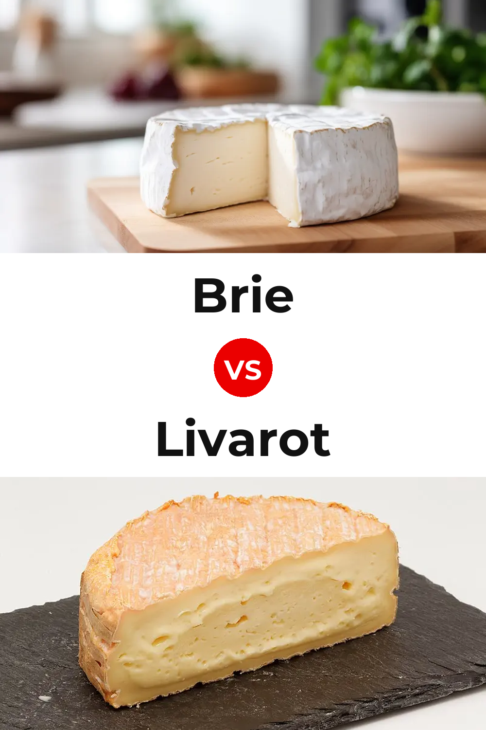 Brie Cheese vs Livarot Cheese Pinterest comparison