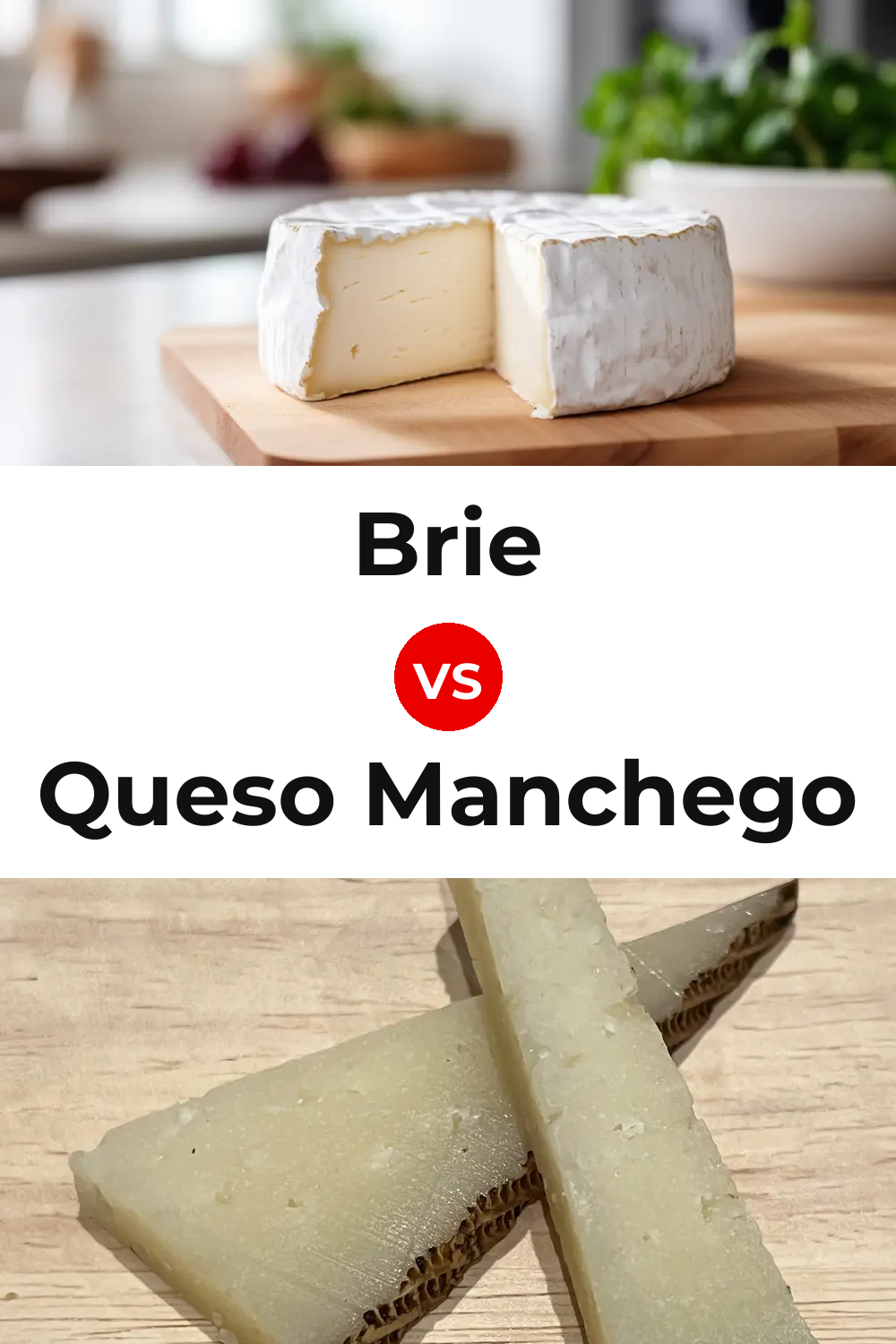 Brie Cheese vs Queso Manchego Pinterest comparison