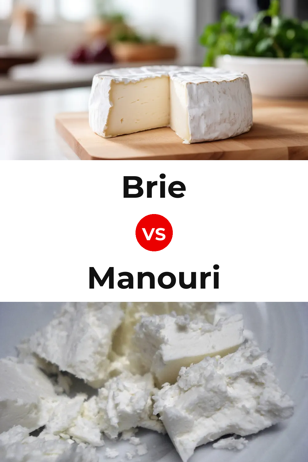 Brie Cheese vs Manouri Cheese Pinterest comparison