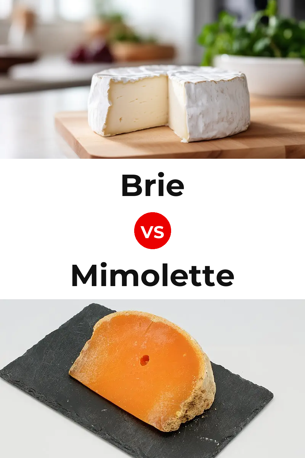 Brie Cheese vs Mimolette Cheese Pinterest comparison