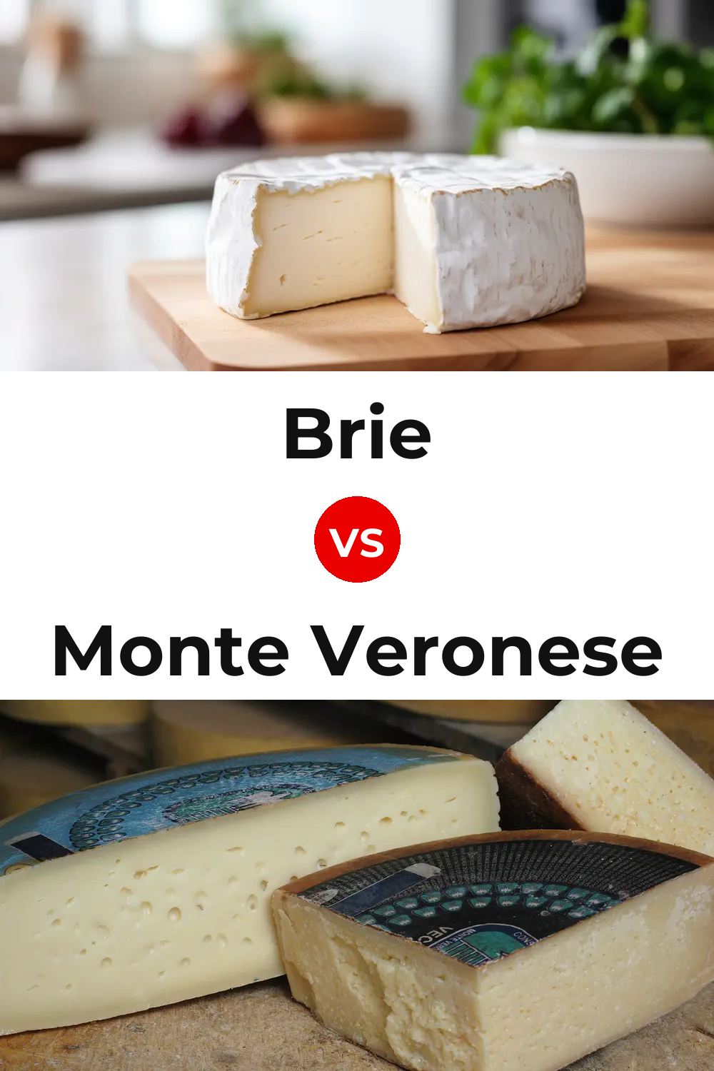Brie Cheese vs Monte Veronese Cheese Pinterest comparison