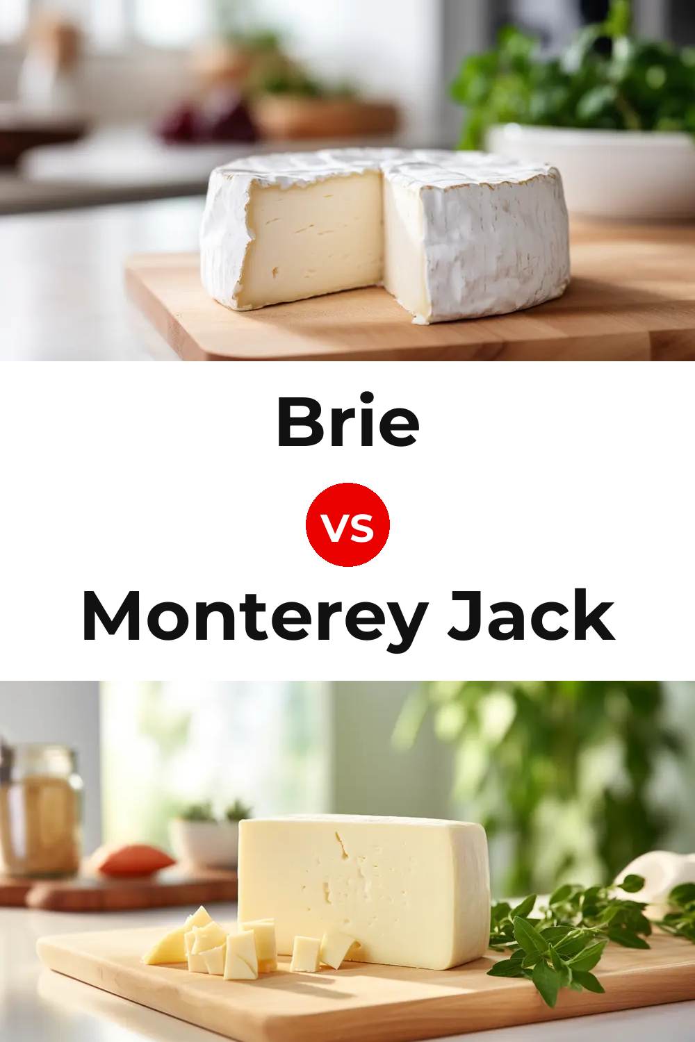 Brie Cheese vs Monterey Jack Cheese Pinterest comparison