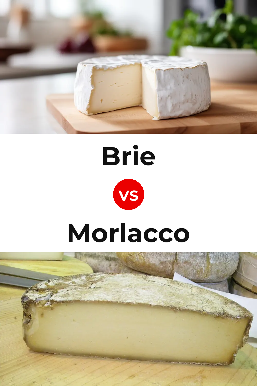 Brie Cheese vs Morlacco Cheese Pinterest comparison