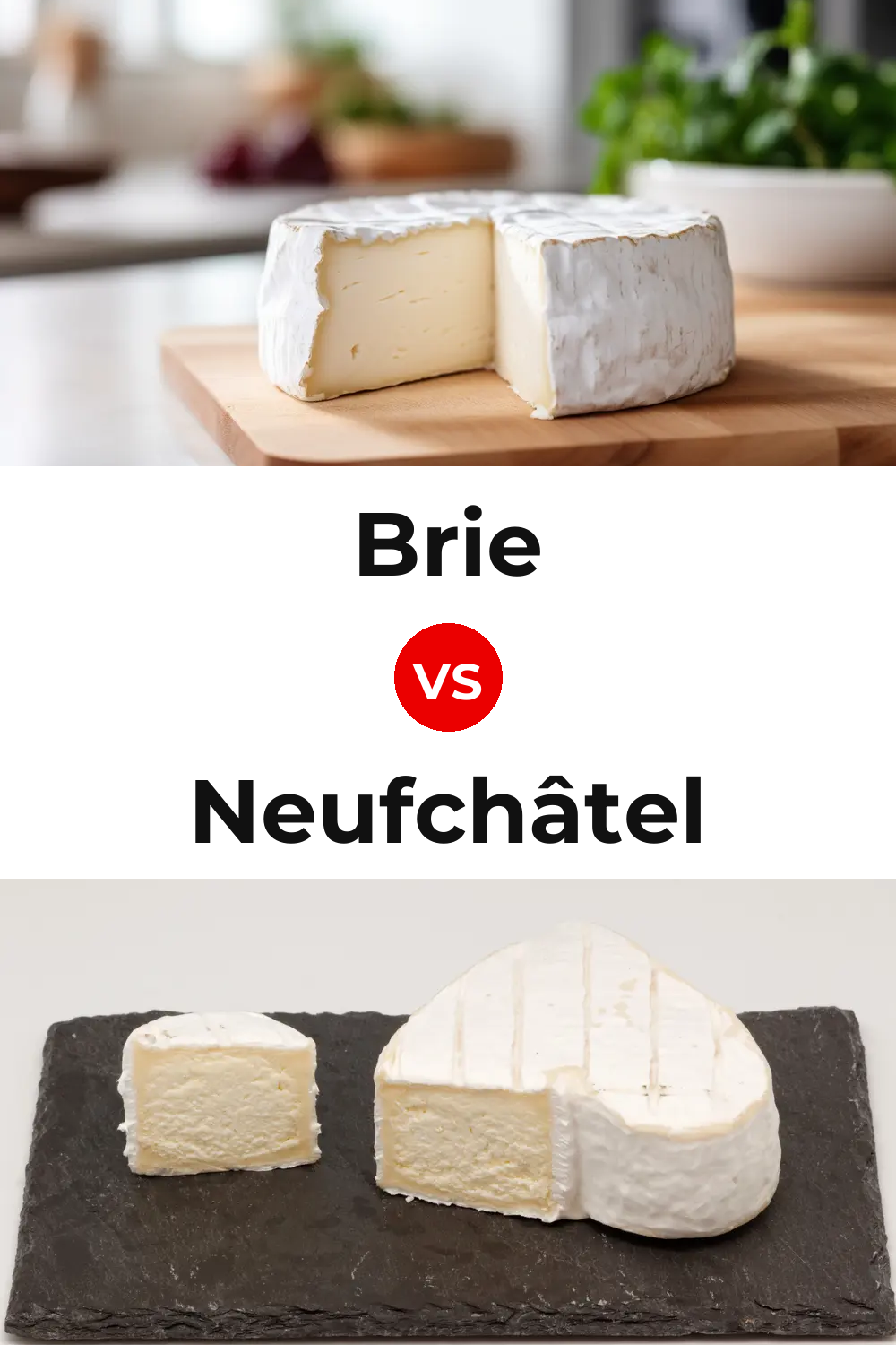 Brie Cheese vs Neufchâtel Cheese Pinterest comparison