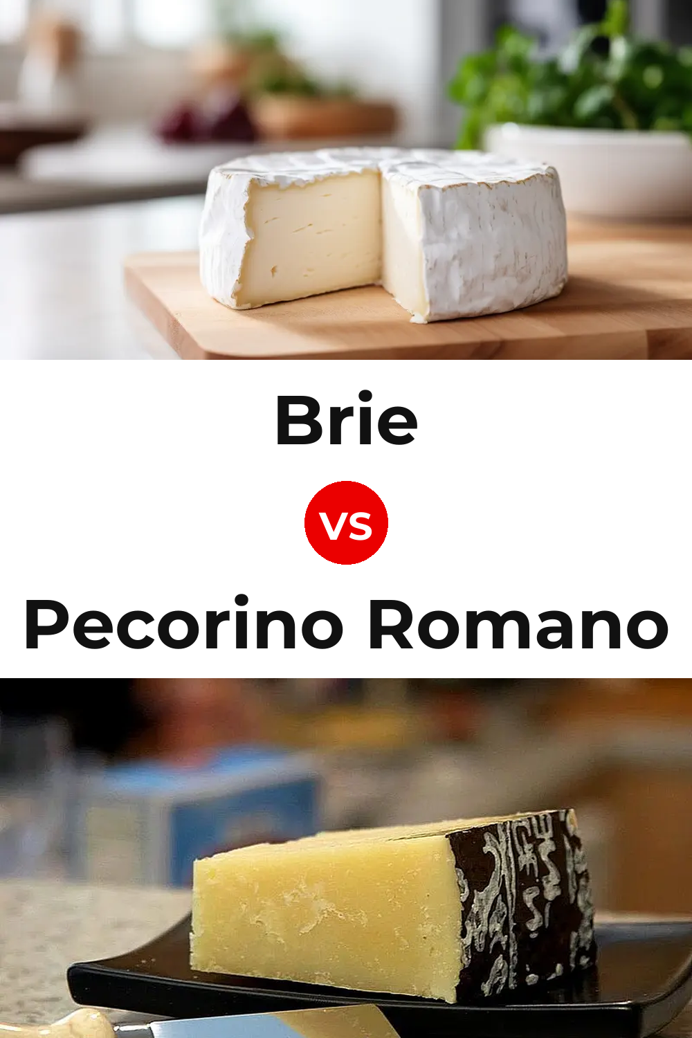 Brie Cheese vs Pecorino Romano Cheese Pinterest comparison