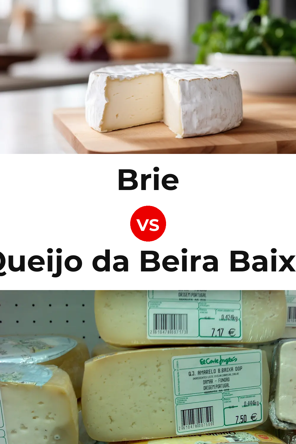 Brie Cheese vs Queijo da Beira Baixa Pinterest comparison