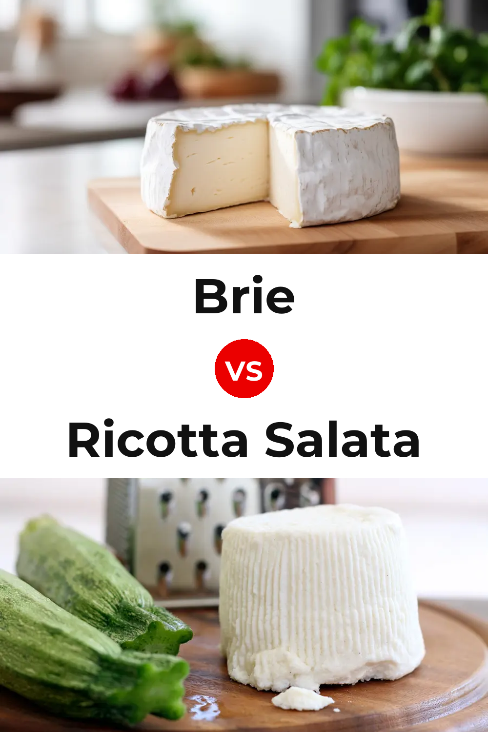 Brie Cheese vs Ricotta Salata Cheese Pinterest comparison