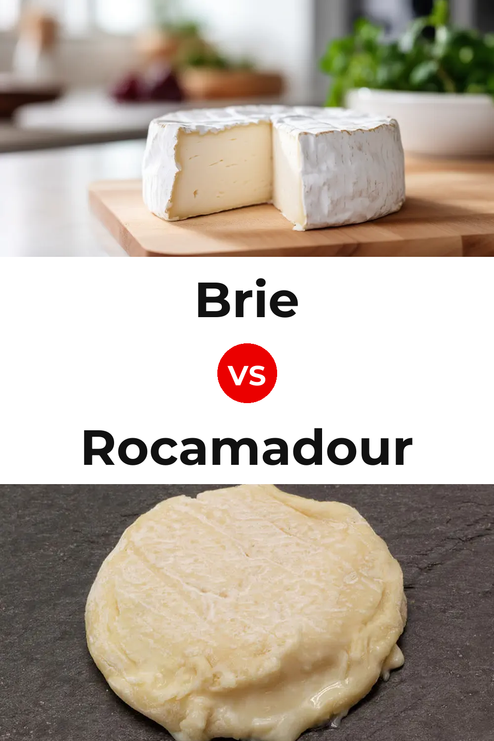 Brie Cheese vs Rocamadour Cheese Pinterest comparison