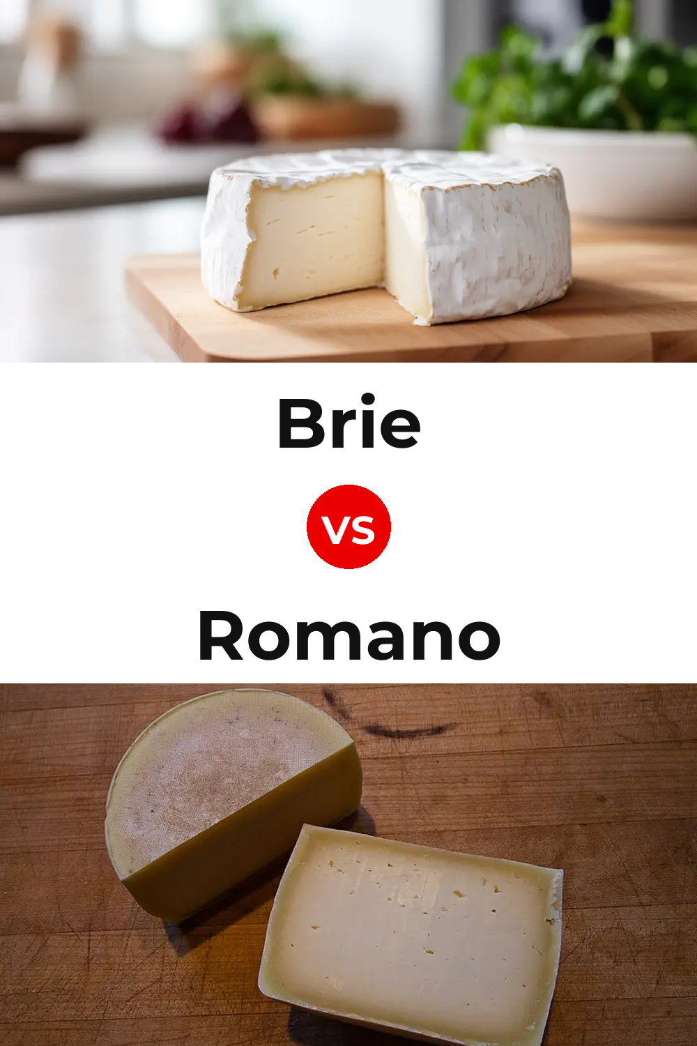 Brie Cheese vs Romano Cheese Pinterest comparison