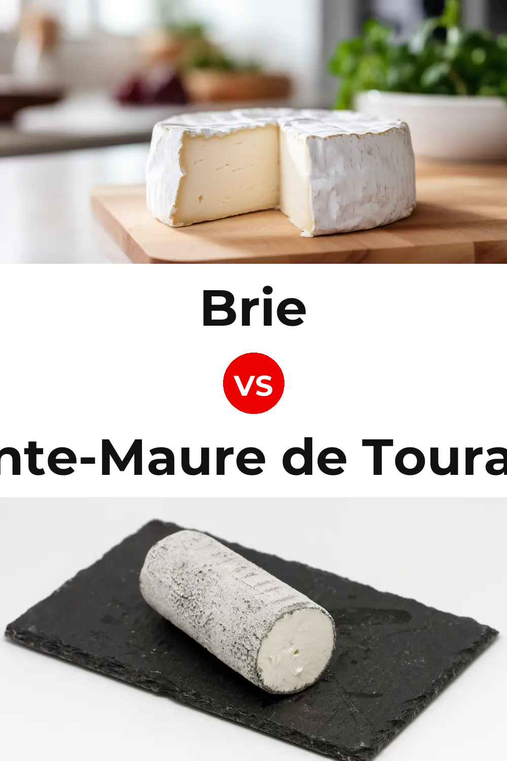 Brie Cheese vs Sainte-Maure de Touraine Cheese Pinterest comparison