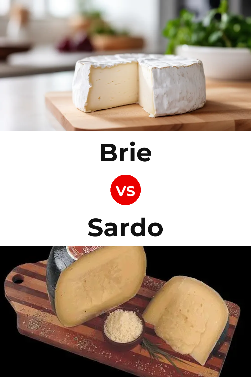 Brie Cheese vs Sardo Cheese Pinterest comparison