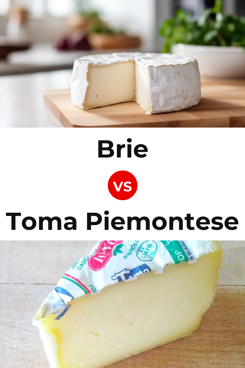 Brie Cheese vs Toma Piemontese Cheese Pinterest comparison