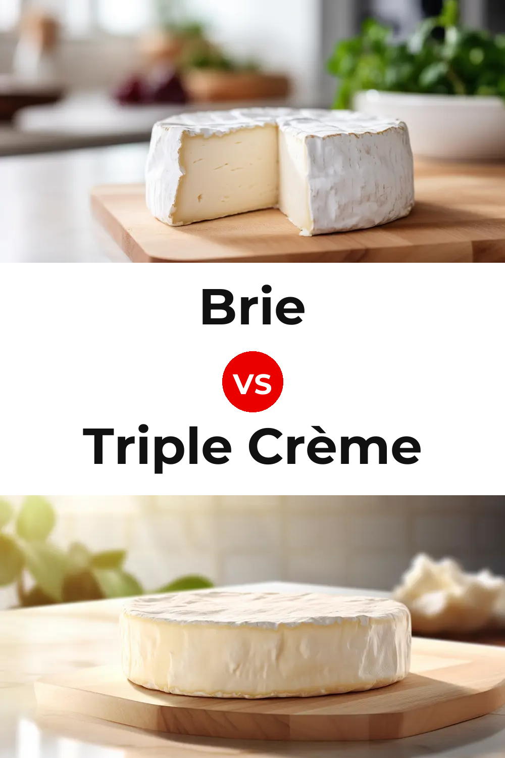 Brie Cheese vs Triple Crème Cheese Pinterest comparison