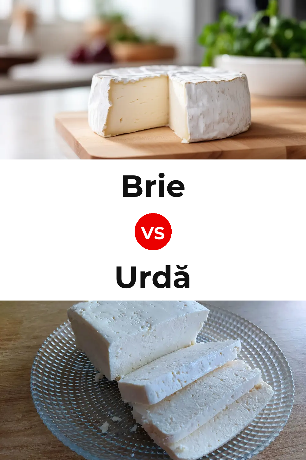 Brie Cheese vs Urdă Cheese Pinterest comparison