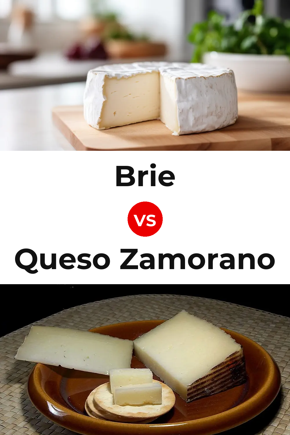 Brie Cheese vs Queso Zamorano Pinterest comparison