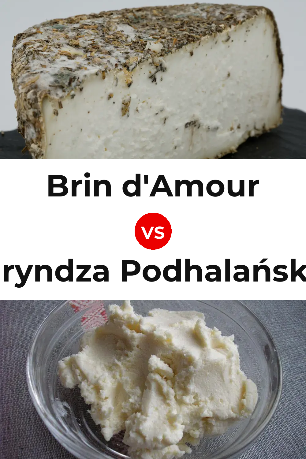 Brin d'Amour Cheese vs Bryndza Podhalańska Cheese Pinterest comparison