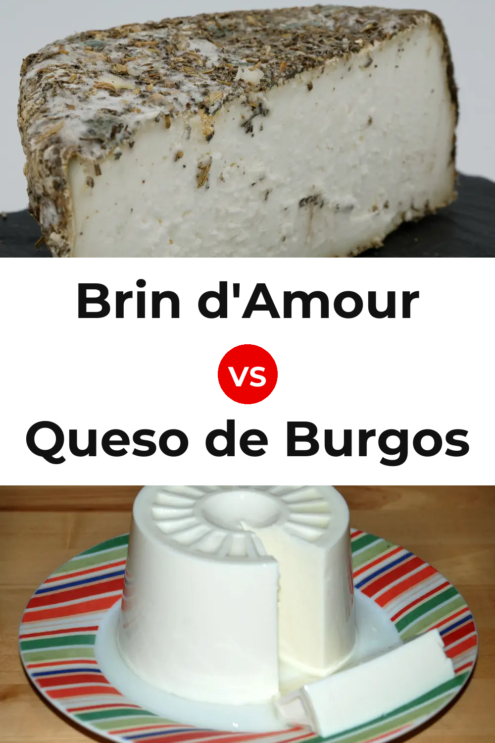 Brin d'Amour Cheese vs Queso de Burgos Pinterest comparison
