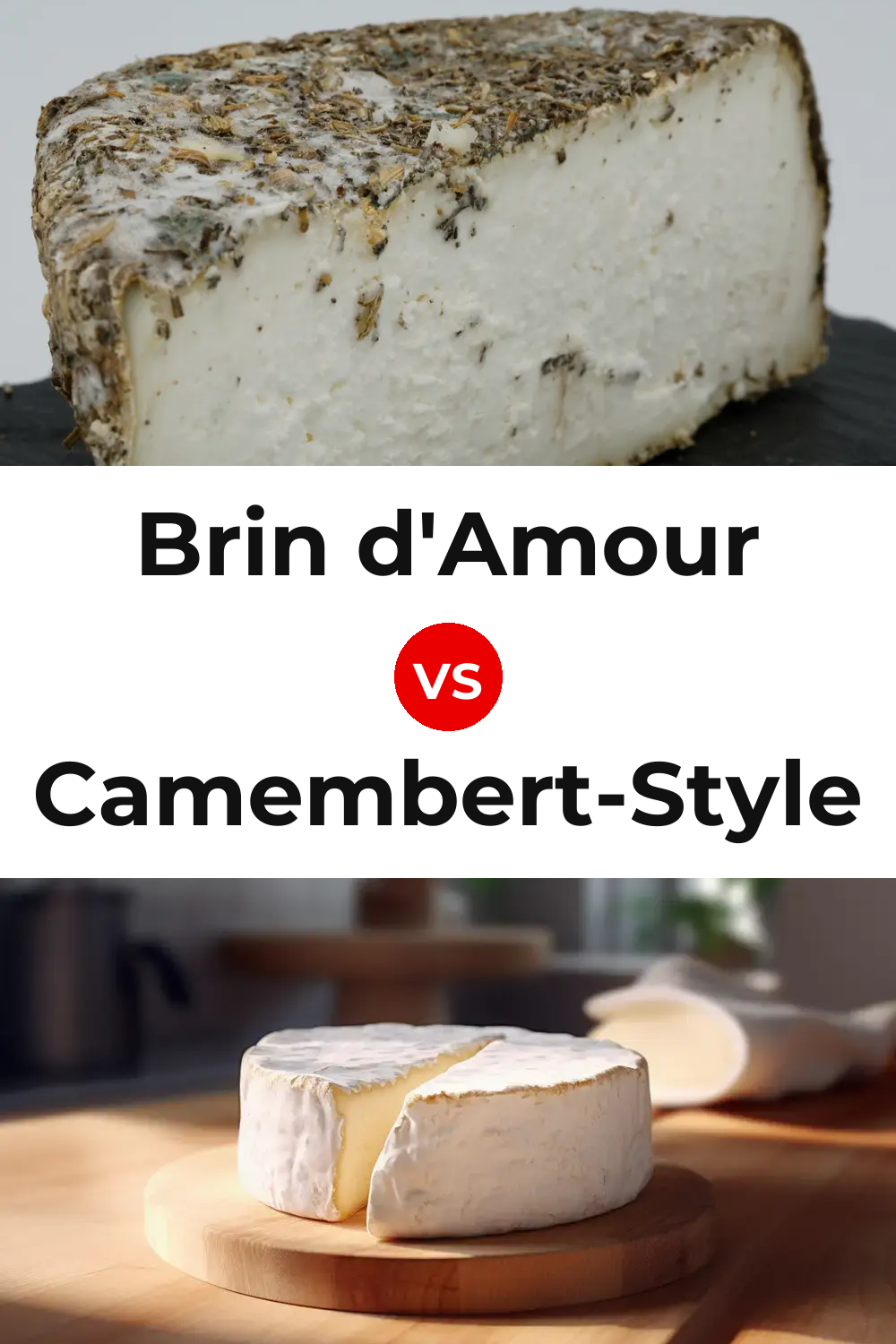Brin d'Amour Cheese vs Camembert-Style Cheese Pinterest comparison