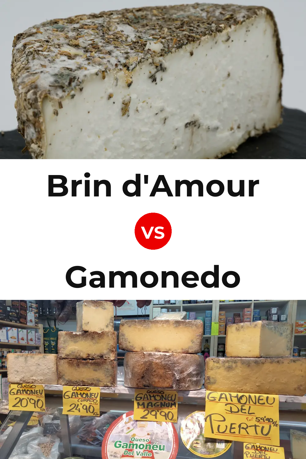 Brin d'Amour Cheese vs Gamonedo Cheese Pinterest comparison