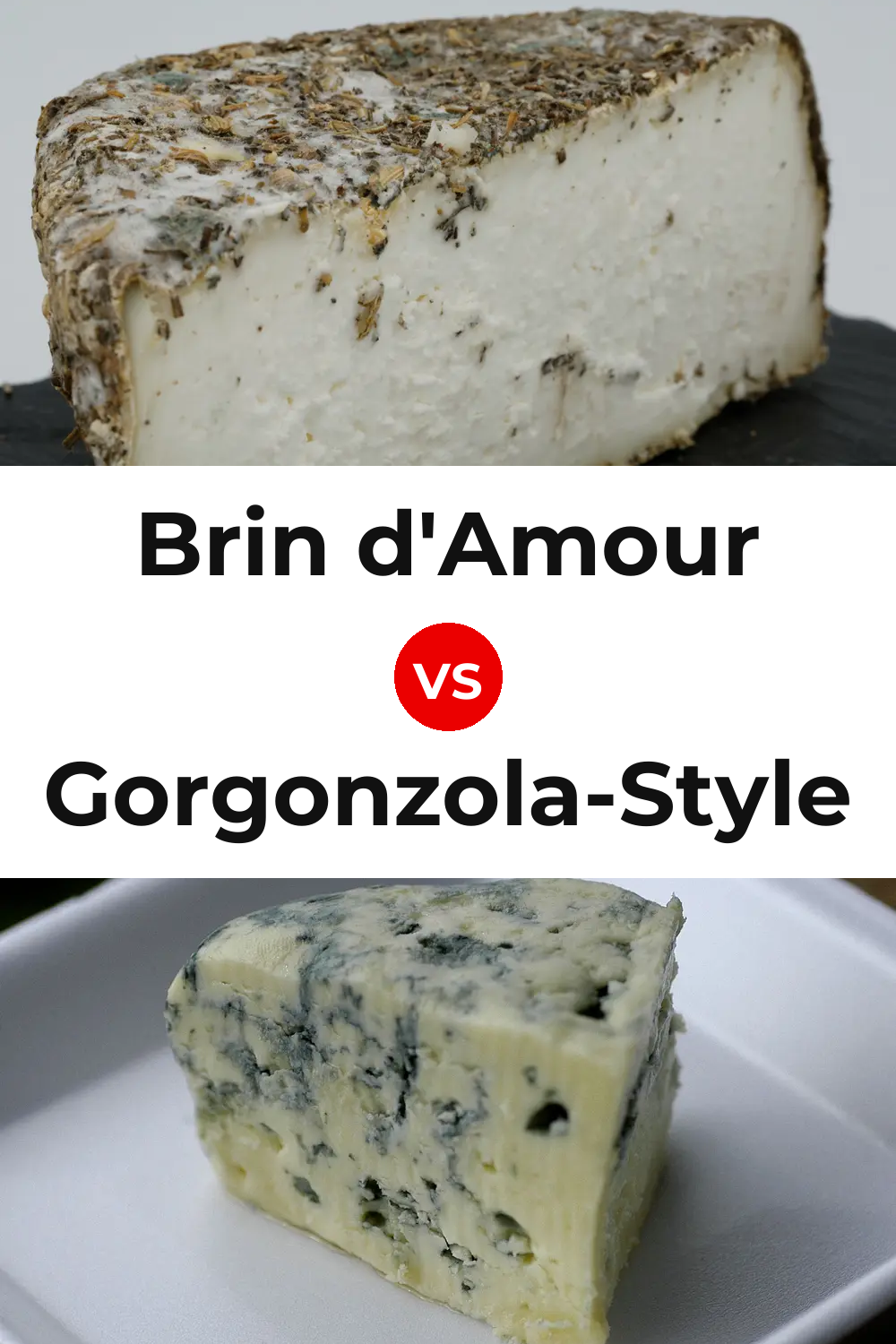 Brin d'Amour Cheese vs Gorgonzola-Style Cheese Pinterest comparison