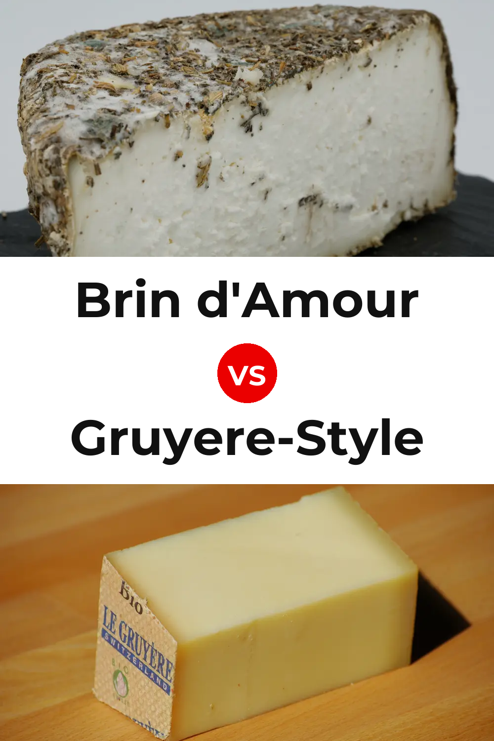 Brin d'Amour Cheese vs Gruyere-Style Cheese Pinterest comparison