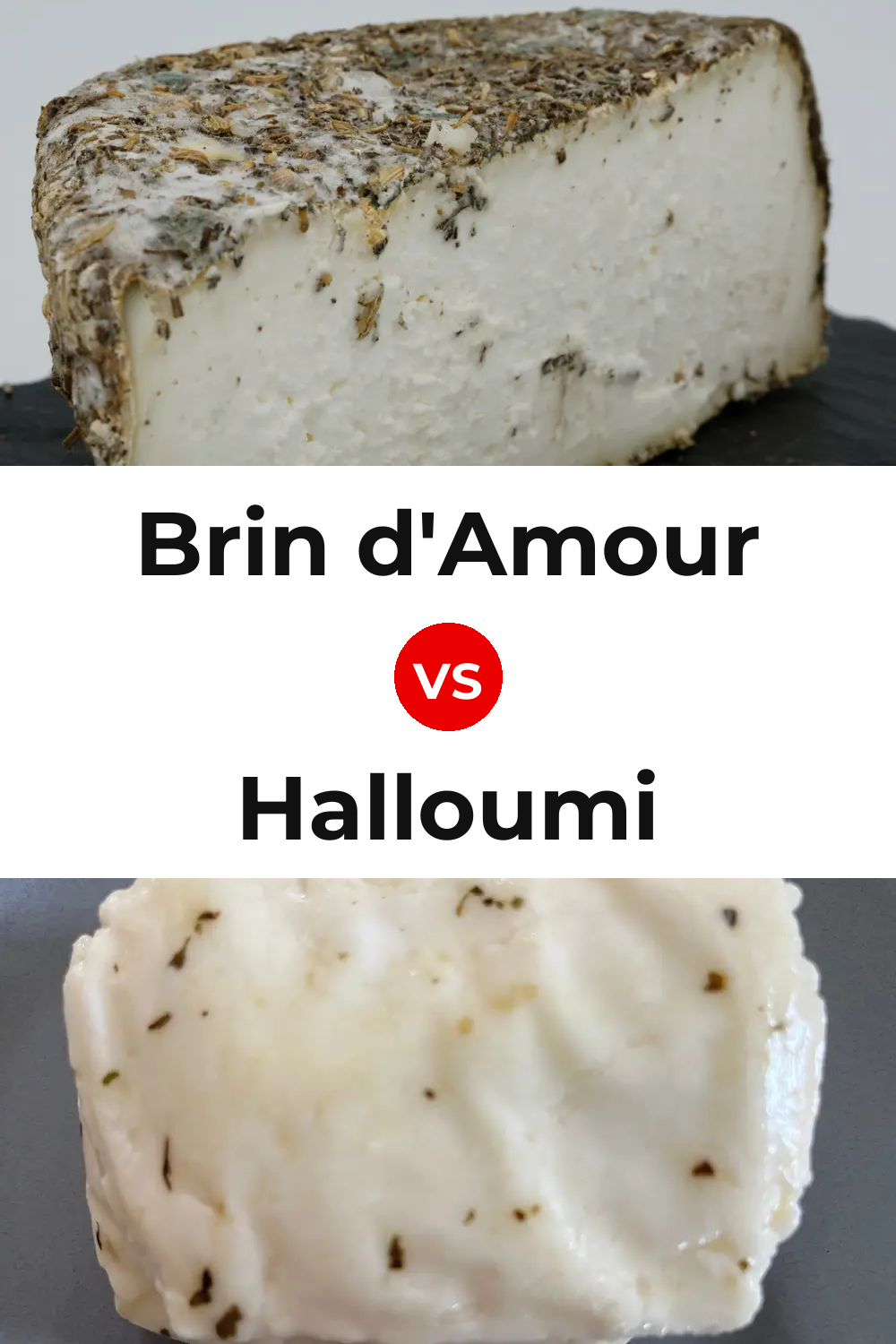 Brin d'Amour Cheese vs Halloumi Cheese Pinterest comparison