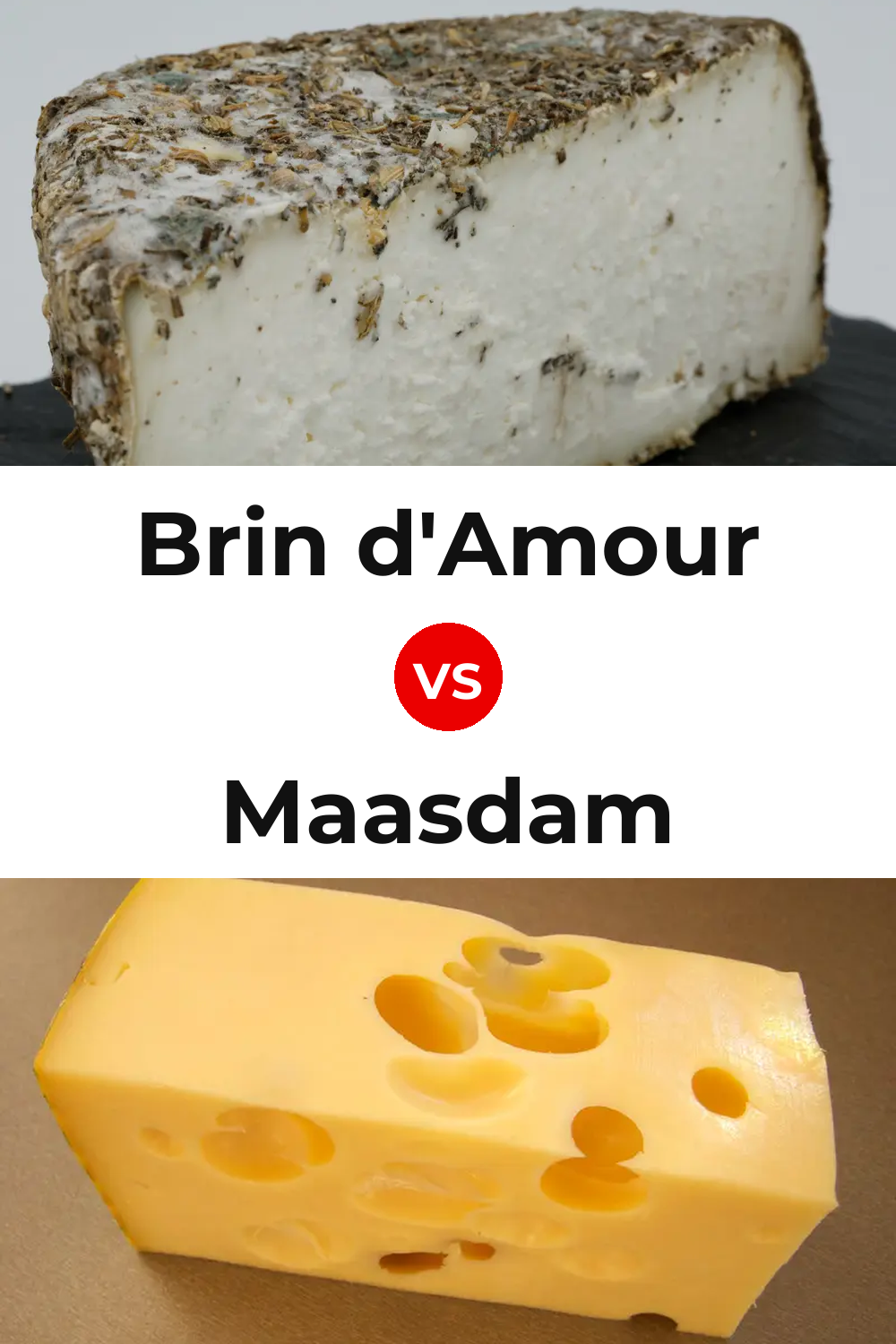 Brin d'Amour Cheese vs Maasdam Cheese Pinterest comparison