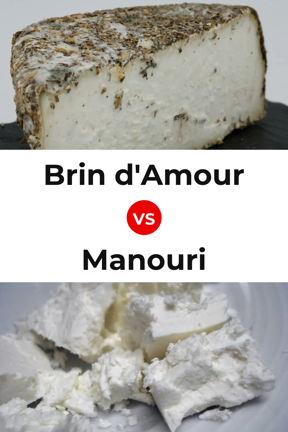 Brin d'Amour Cheese vs Manouri Cheese Pinterest comparison