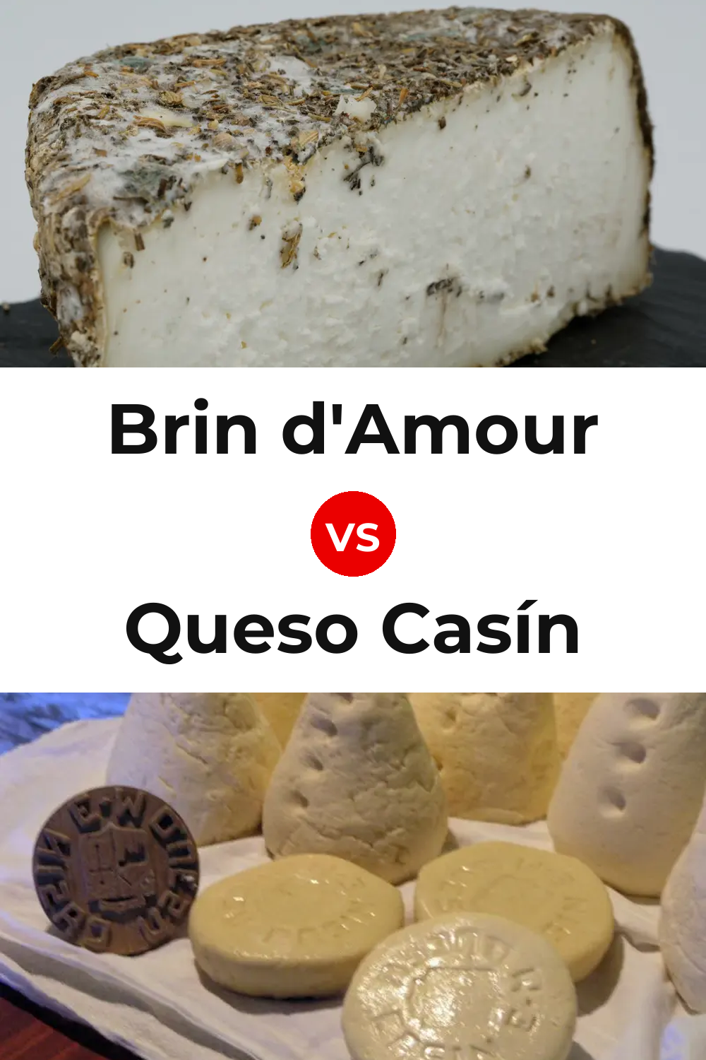 Brin d'Amour Cheese vs Queso Casín Pinterest comparison