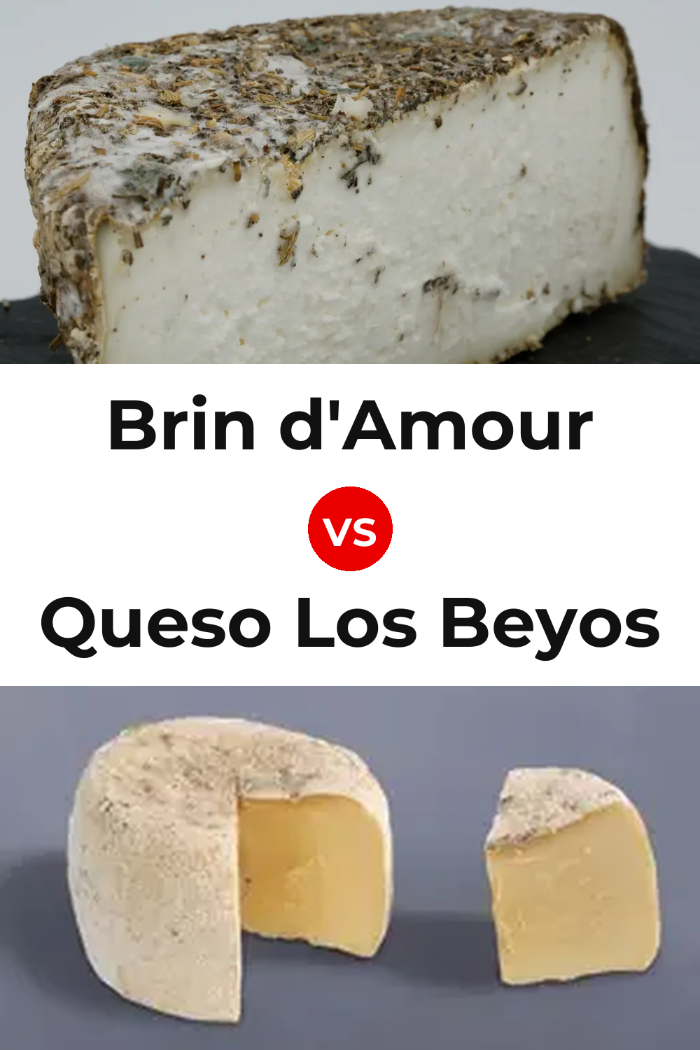 Brin d'Amour Cheese vs Queso Los Beyos Pinterest comparison