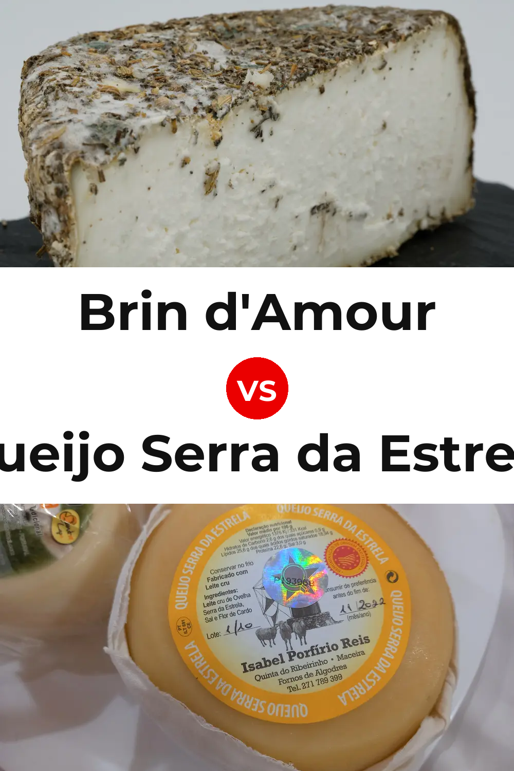 Brin d'Amour Cheese vs Queijo Serra da Estrela Pinterest comparison