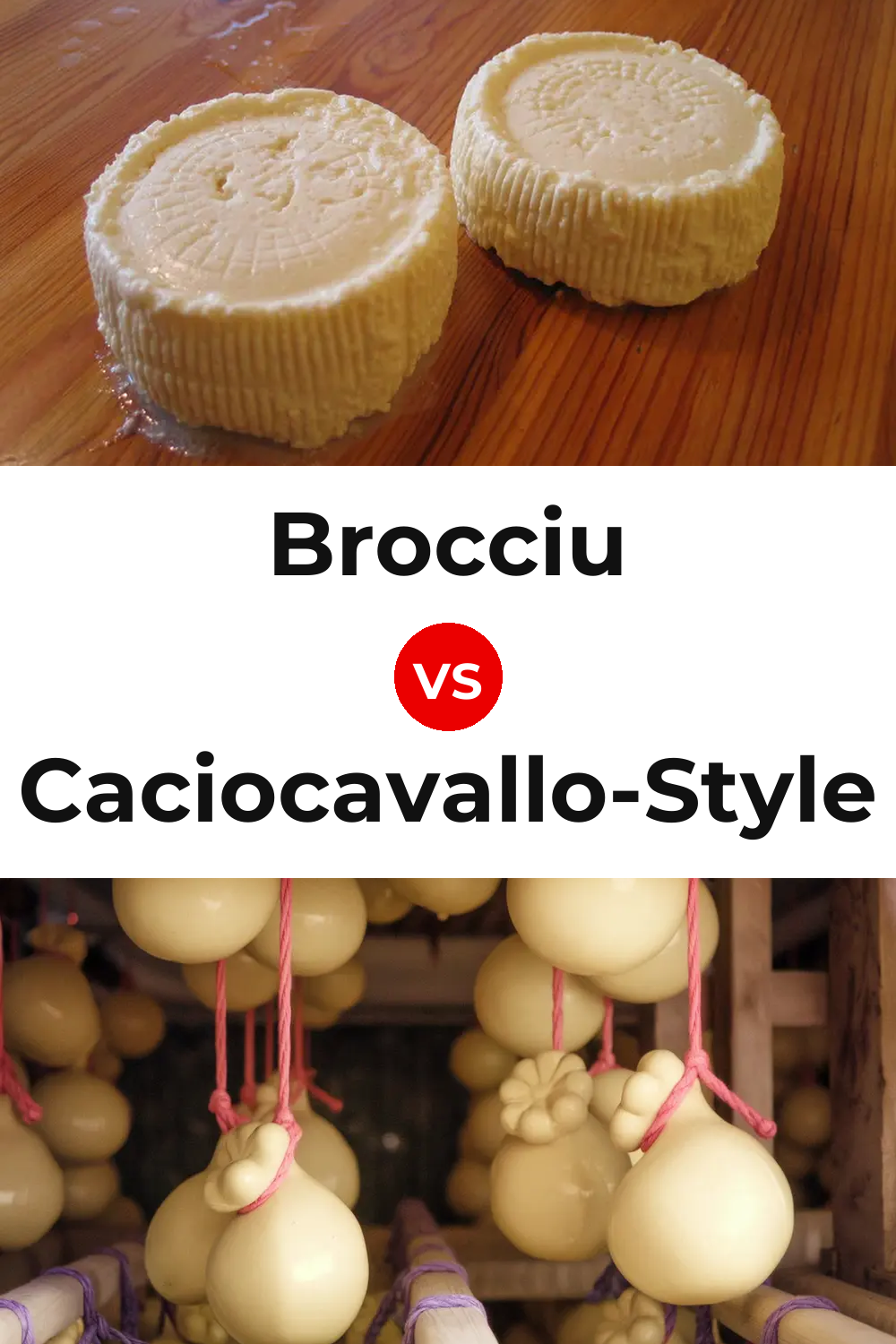 Brocciu Cheese vs Caciocavallo-Style Cheese Pinterest comparison